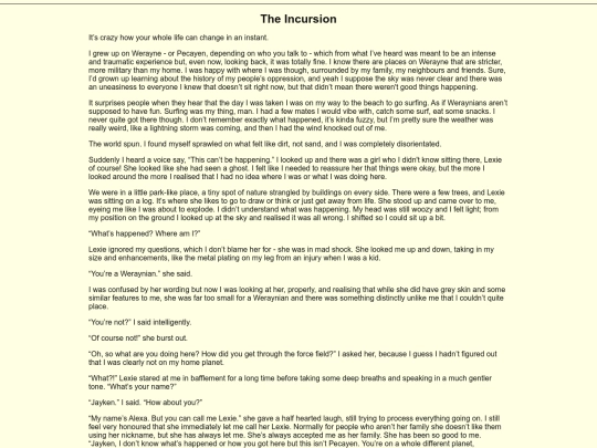 Writing/Incursion screenshot