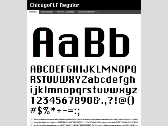 chicago webfont/chicagoflf-demo screenshot