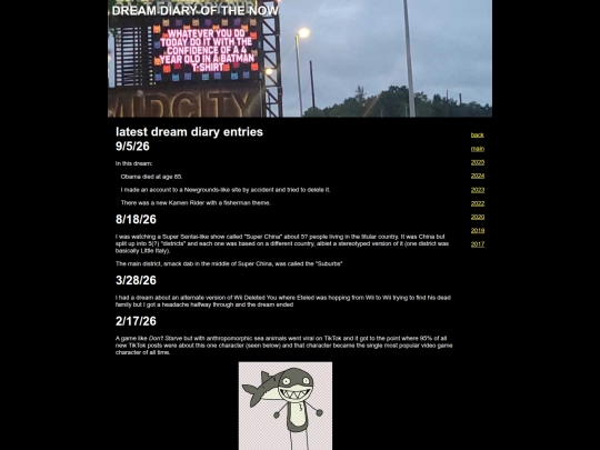 writing/dreams screenshot