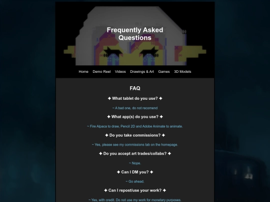 FAQ screenshot
