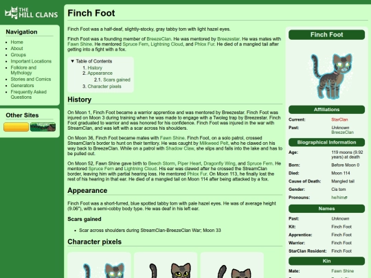 cats/finch foot screenshot
