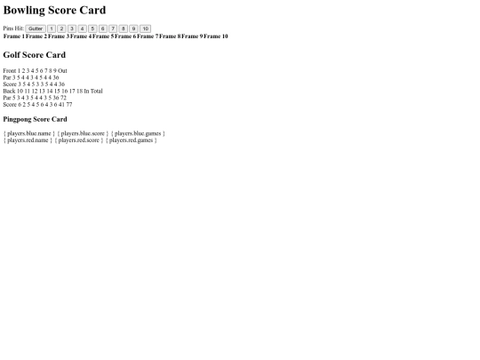 Scorecards screenshot