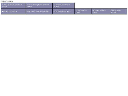 schedule screenshot