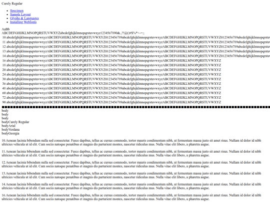 curely-free_typeface-demo screenshot