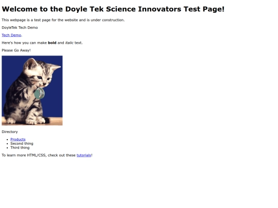 testpage screenshot