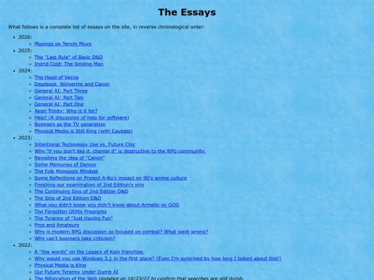 Essays screenshot