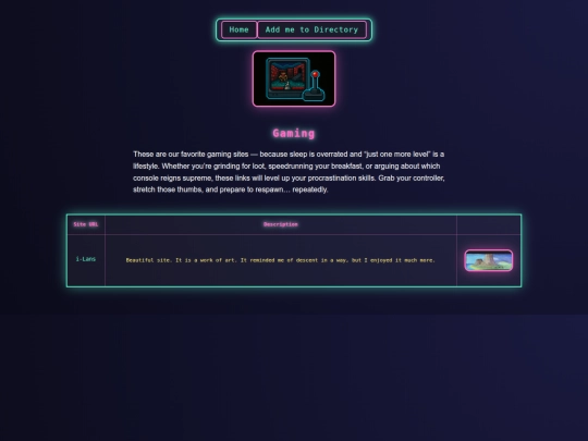 directory/gaming screenshot