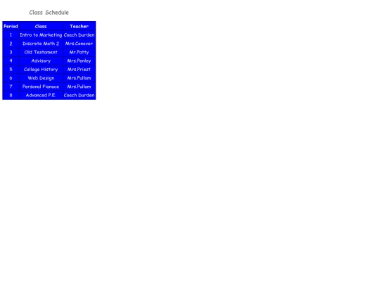 Classwork/indextables screenshot