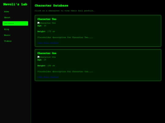 database screenshot