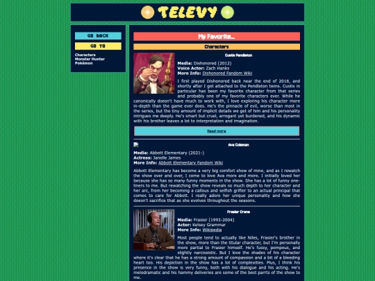 favorites screenshot