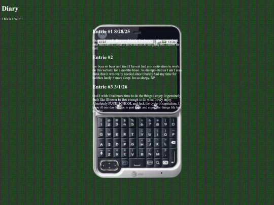 Diary screenshot