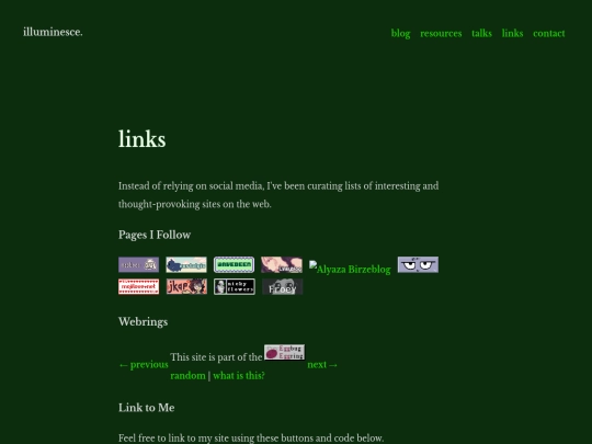 links screenshot