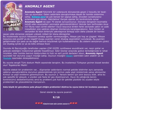 games/anomalyagent-tr screenshot