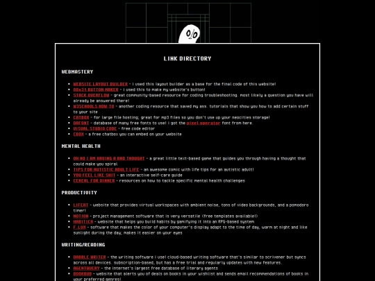 links screenshot