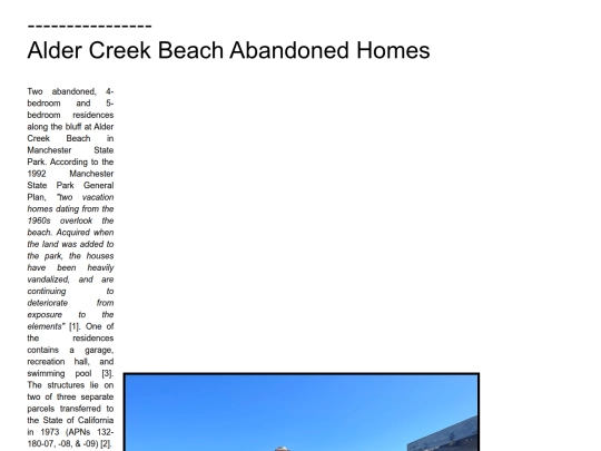 Home/Mendocino County History/Manchester/aldercreek screenshot