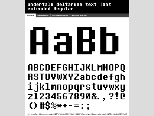 fonts/undertale-deltarune-text-font-extended-demo screenshot