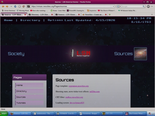Pages/sources screenshot