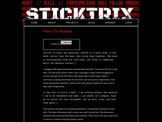 blogposts/howtohuman screenshot