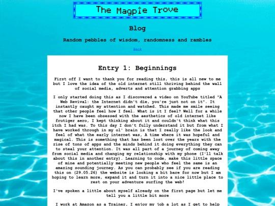 Blog screenshot