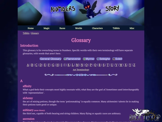 glossary screenshot