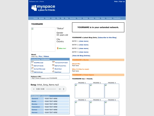 myspace/myspace screenshot
