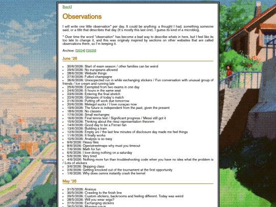 blog/observations screenshot