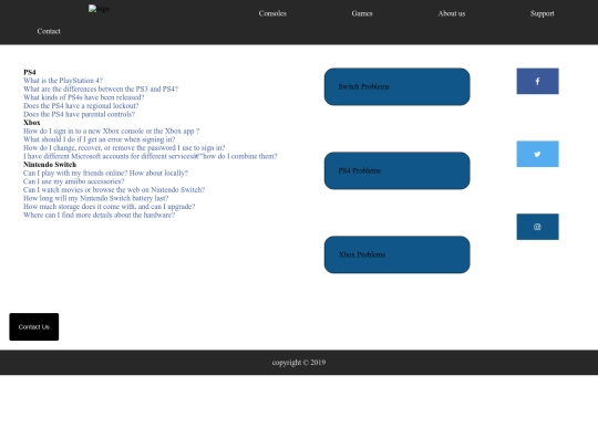 support screenshot
