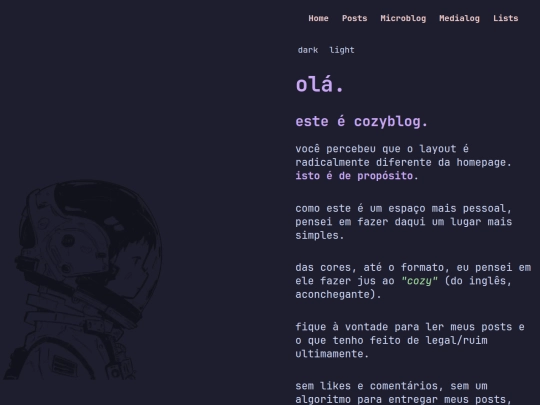 portuguese/cozyblog screenshot