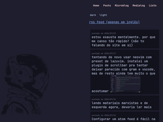 portuguese/cozyblog/microblog screenshot