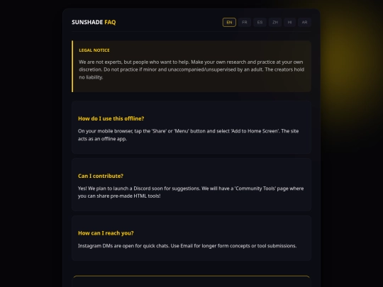 faq screenshot