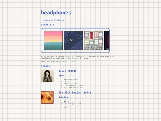 fieldnotes/music screenshot