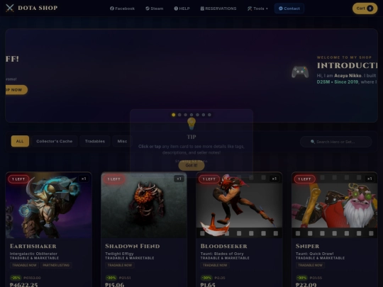 dotashop-upgrade screenshot