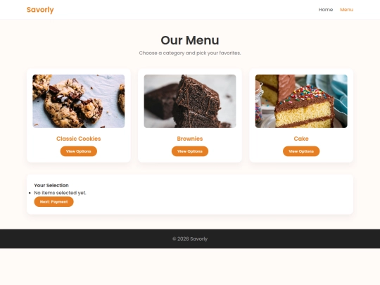 menu screenshot
