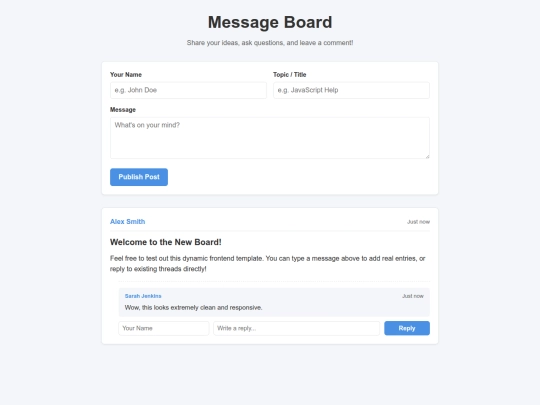 messageboard screenshot