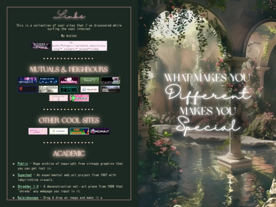 links screenshot