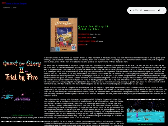 RPG Reviews/QuestforGlory2 screenshot