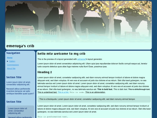 htmlcheatsample screenshot