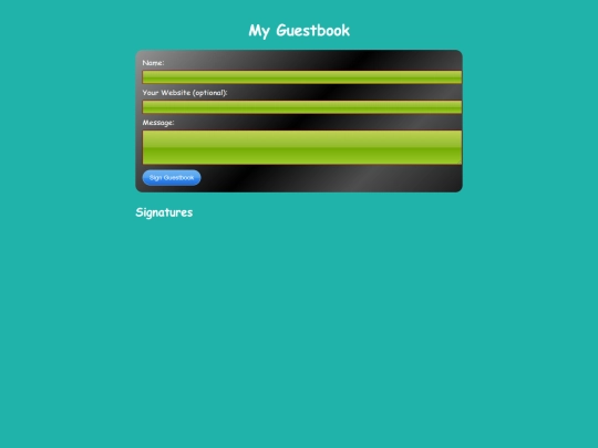 guestbook screenshot