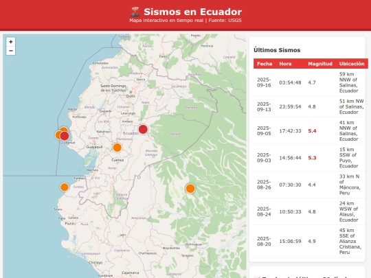 Sismos screenshot