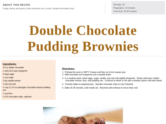 Dessert Recipes/brownies screenshot