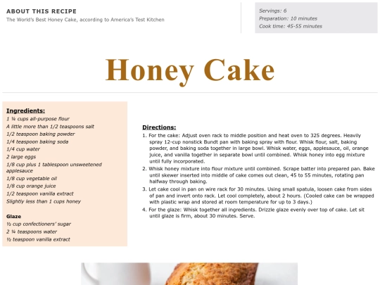 Dessert Recipes/honey cake screenshot