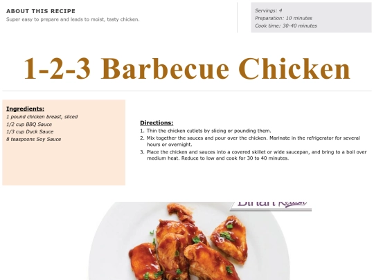 Main Course Recipes/123 bbq chicken screenshot