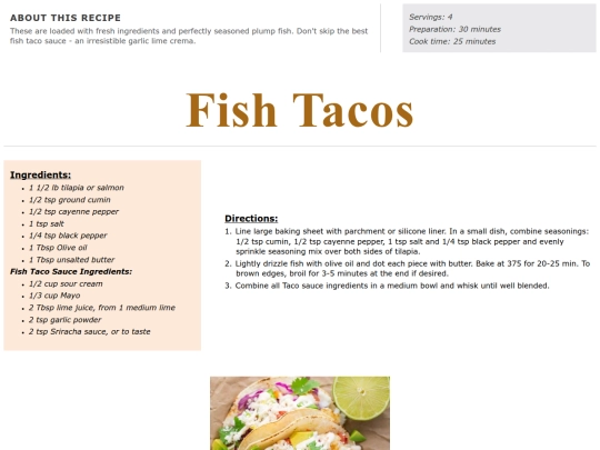 Main Course Recipes/fish tacos screenshot