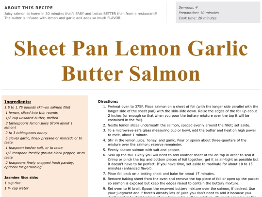 Main Course Recipes/lemon butter salmon screenshot
