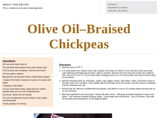 Side Dish Recipes/olive oil braised chickpeas screenshot