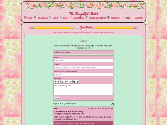 guestbook screenshot