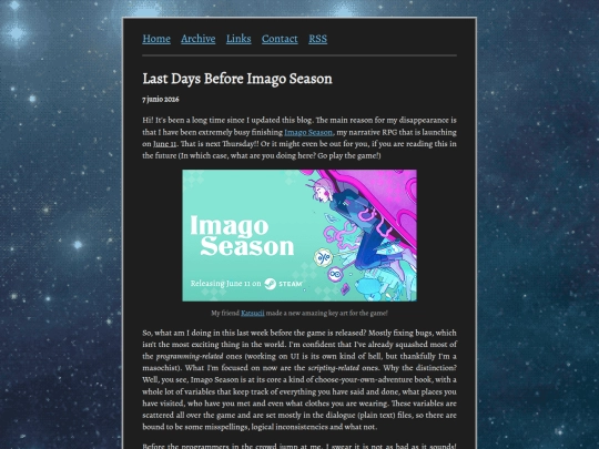 posts/2026-06-07-Last-days-before-Imago-Season screenshot