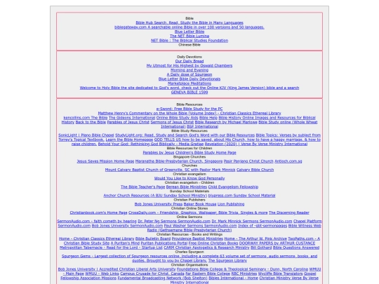 links screenshot