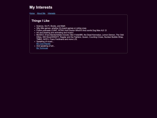 MYWEB/interests screenshot