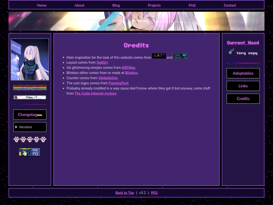 versions screenshot